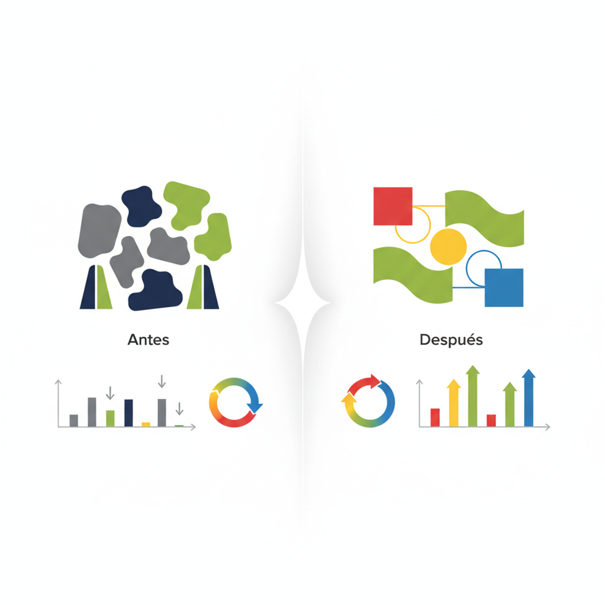 Antes y después de las transformaciones culturales con métricas específicas