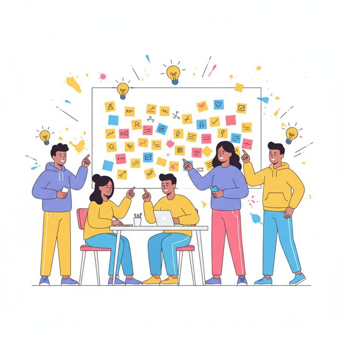 Ilustración dinámicas de creatividad e innovación