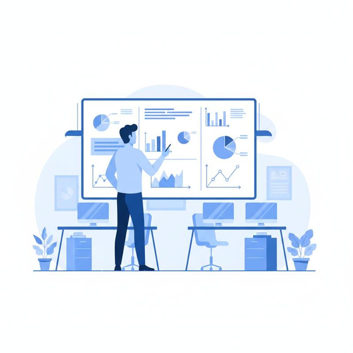 Ilustración dinámica analítica tipo FODA con perfiles C