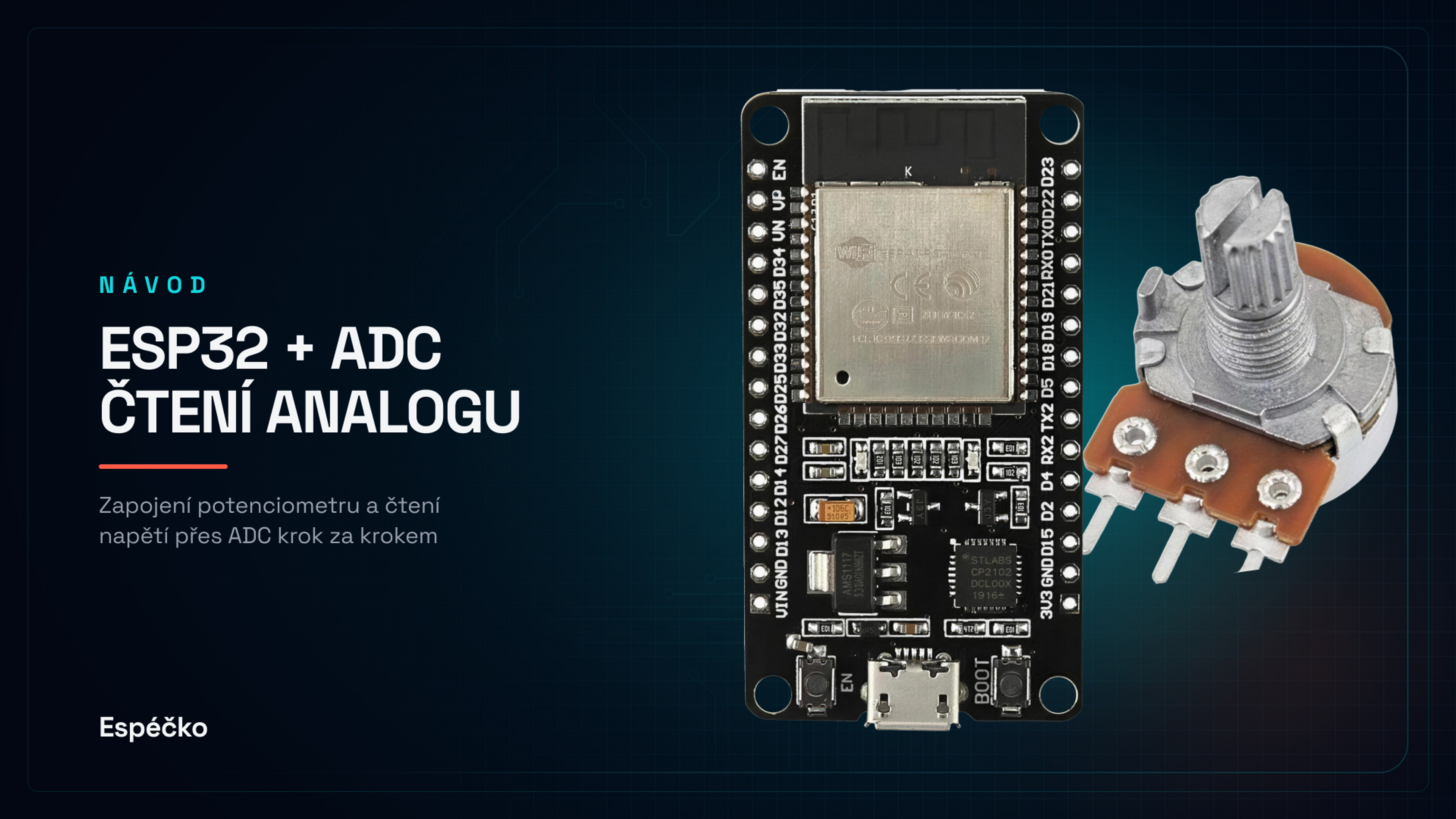 ESP32 ADC – čtení analogových hodnot