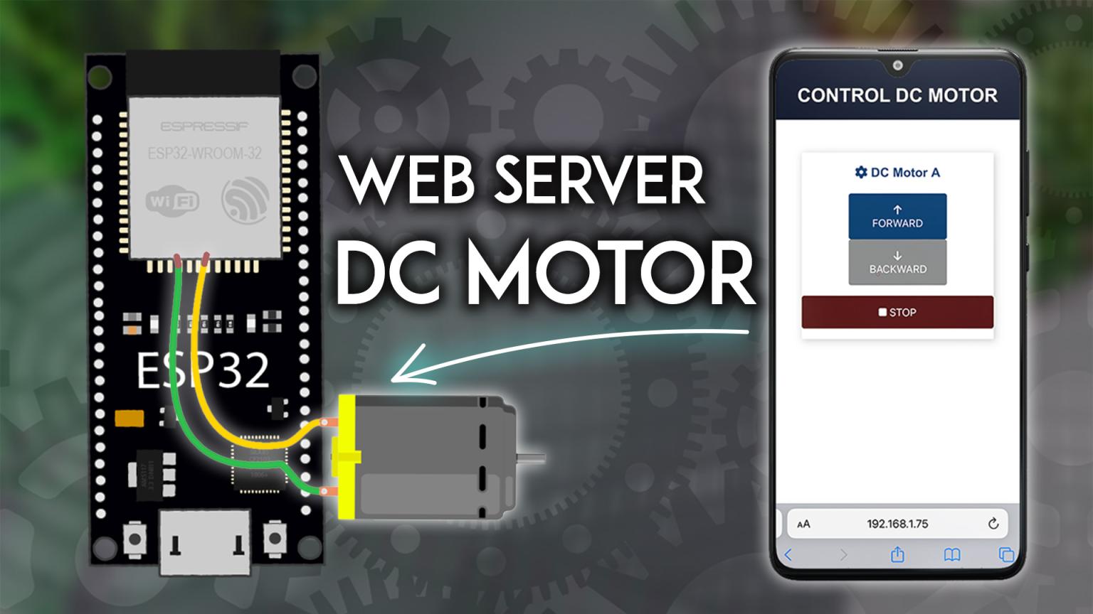 Ovládání DC motoru přes webový server na ESP32