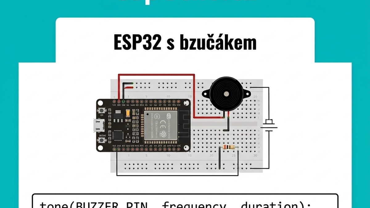 ESP32 s bzučákem – tóny a melodie s funkcí tone()