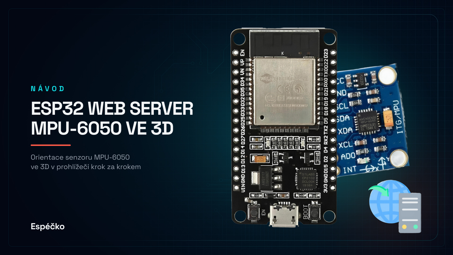 ESP32 webový server s MPU-6050