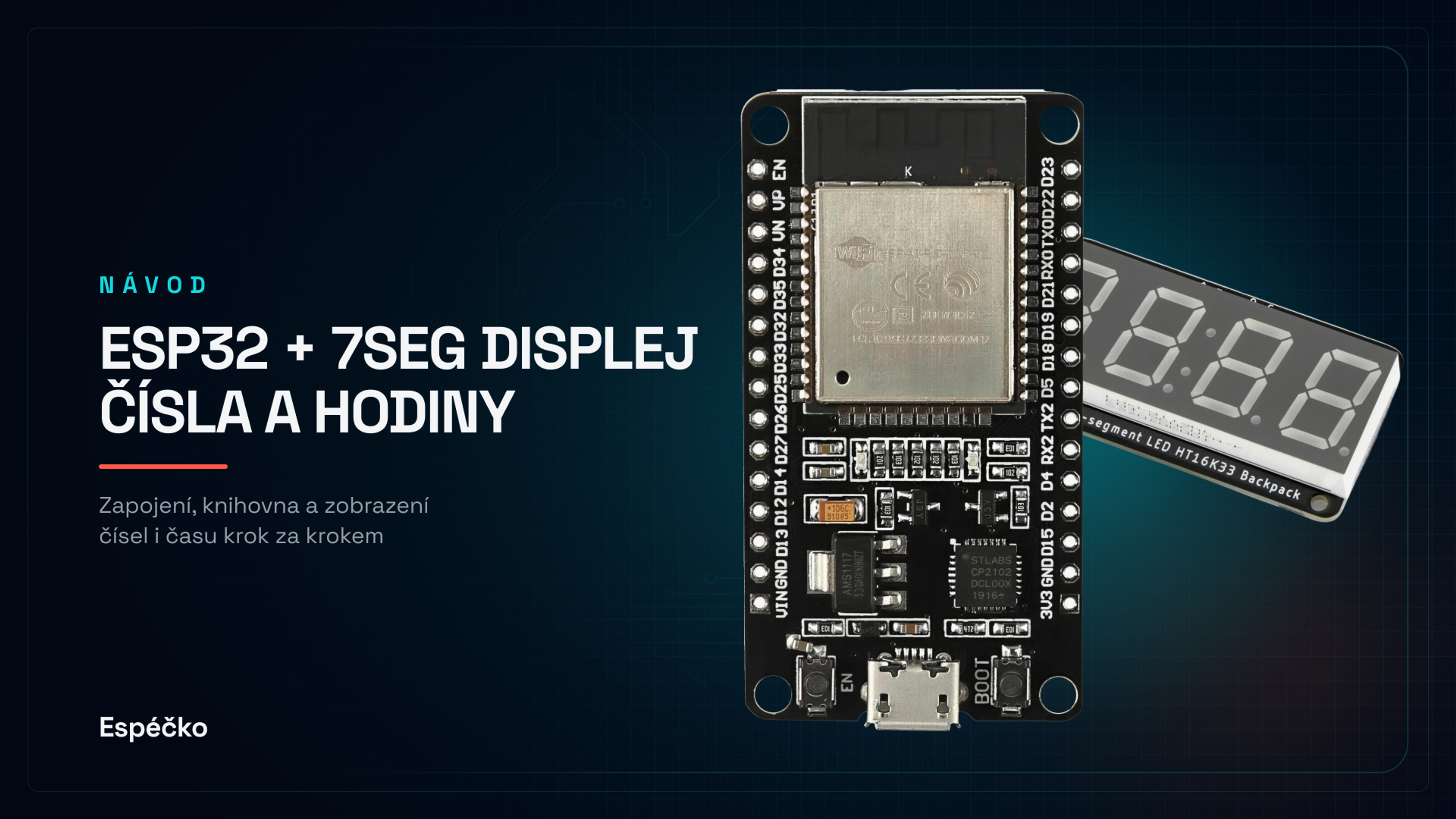 ESP32 + TM1637 4místný 7segmentový displej