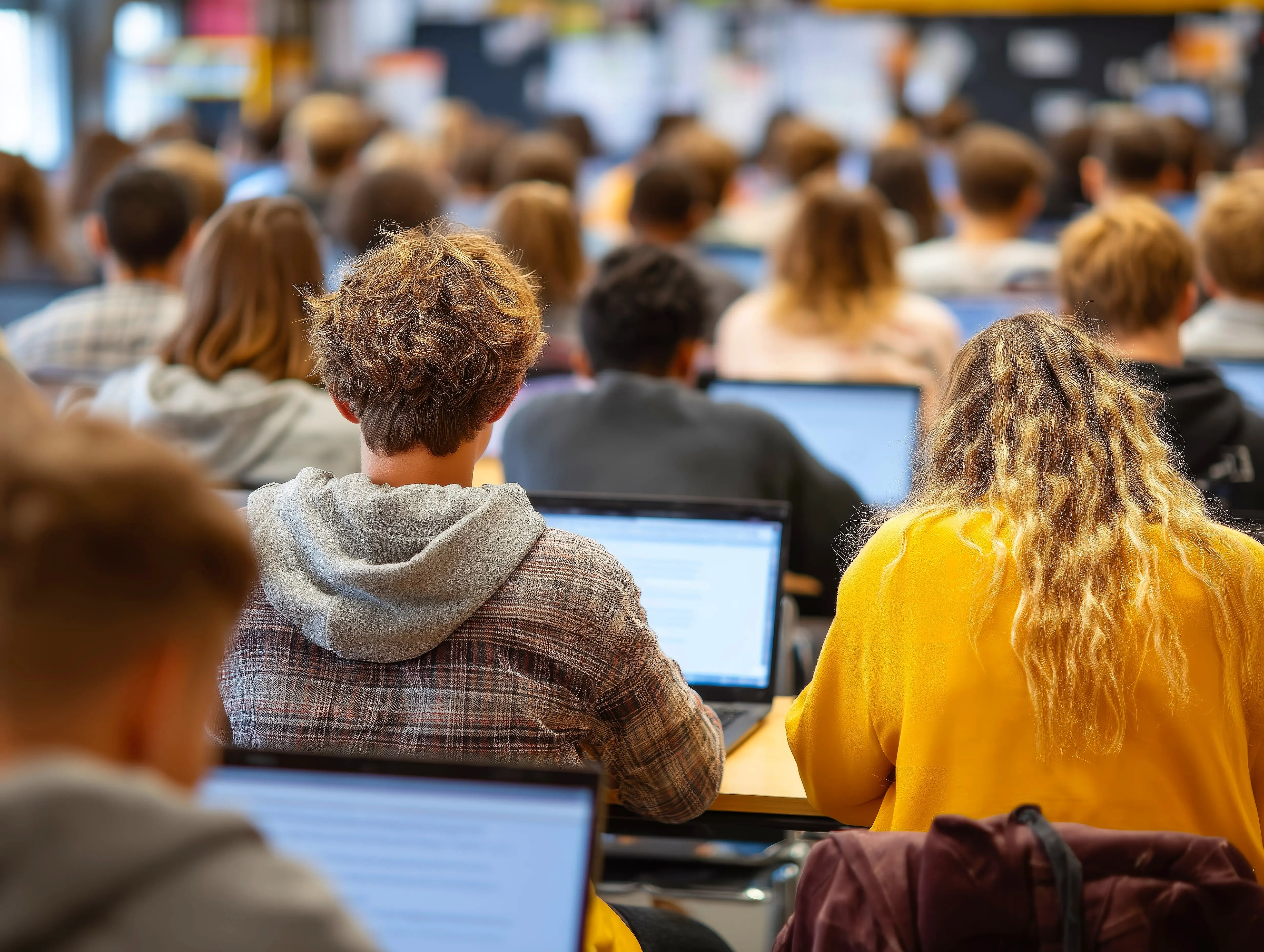Students in a classroom with computers
