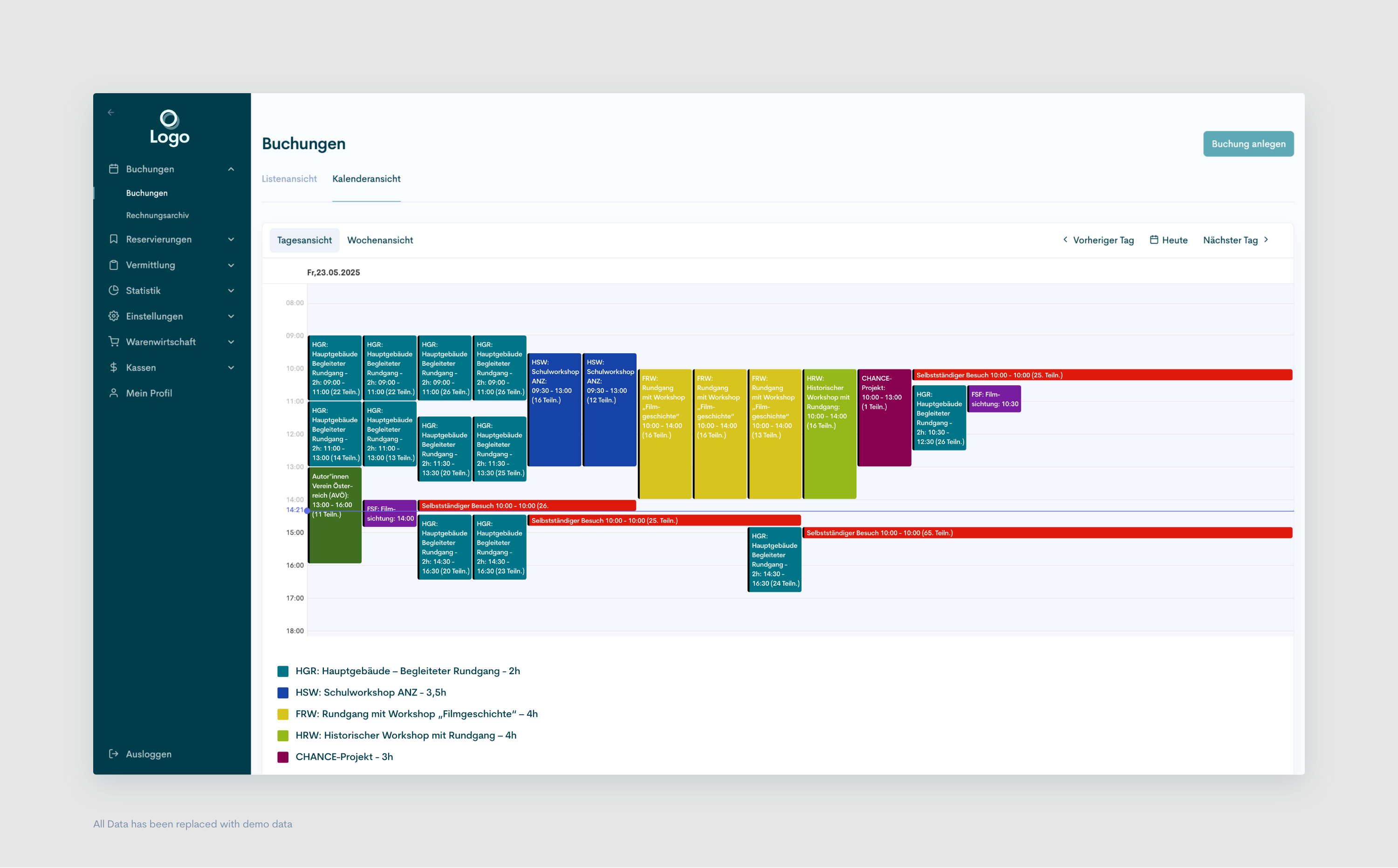 Bookings - Calendar View