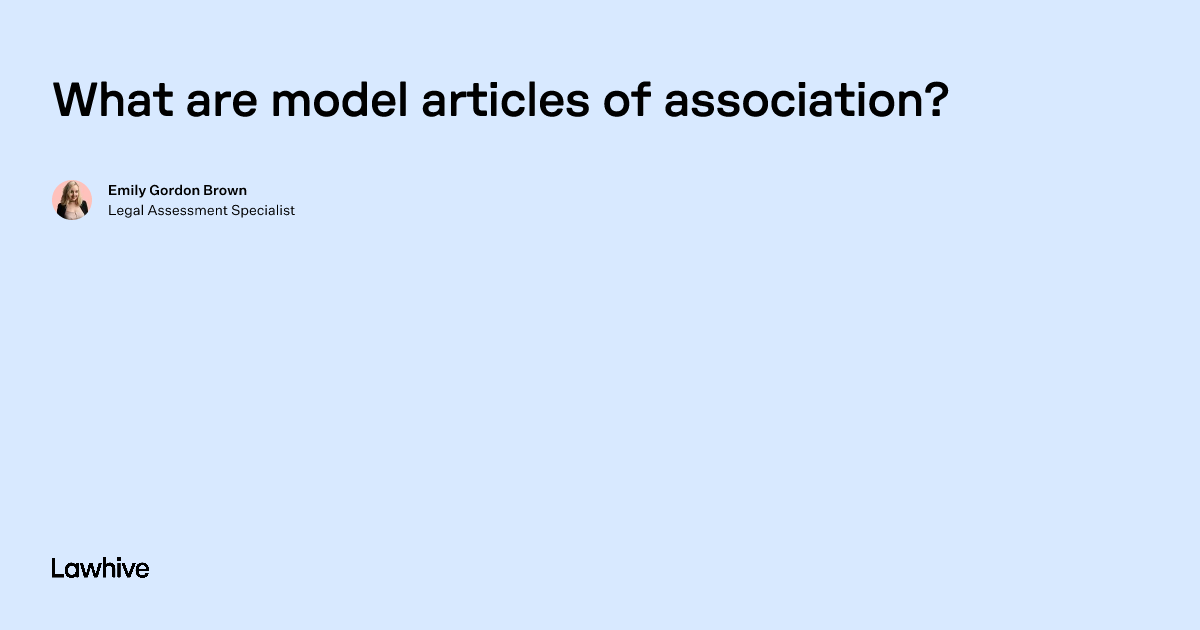 What are Model Articles of Association?
