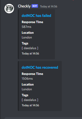A Screenshot showing a notification of a website outage