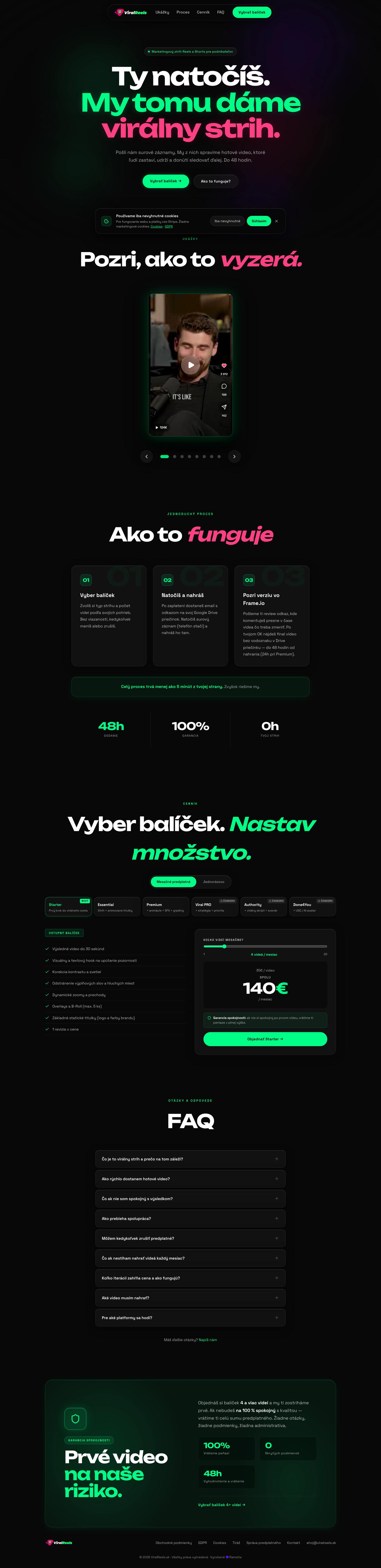 Náhľad webu ViralReels