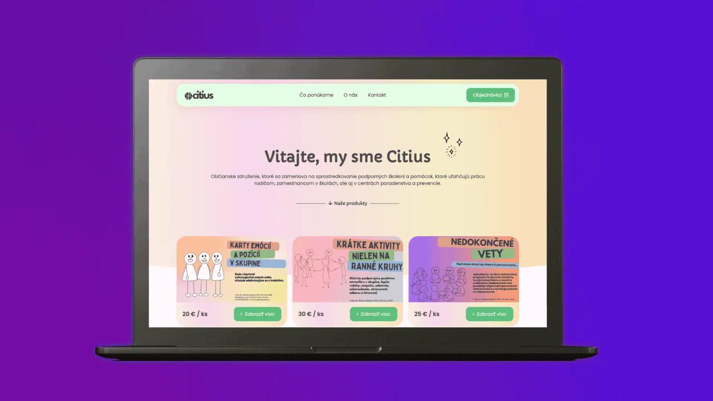 Ukážka webu Citius