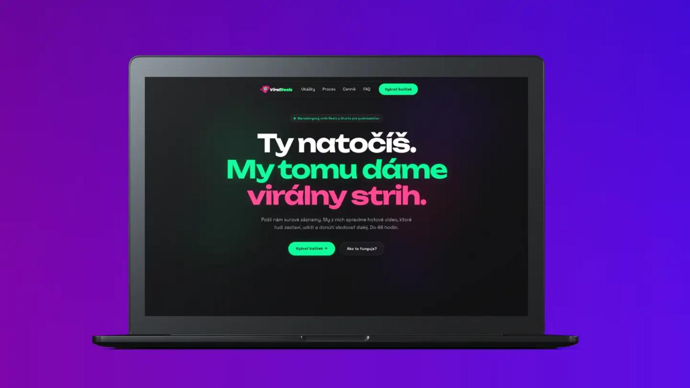 Ukážka webu ViralReels