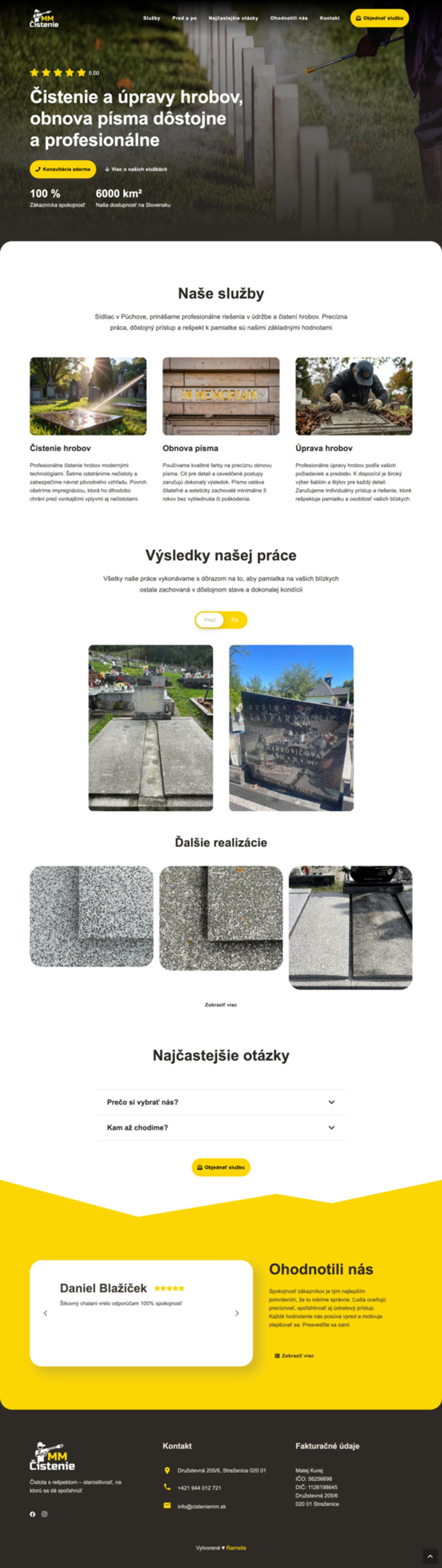 Náhľad webu MM Čistenie