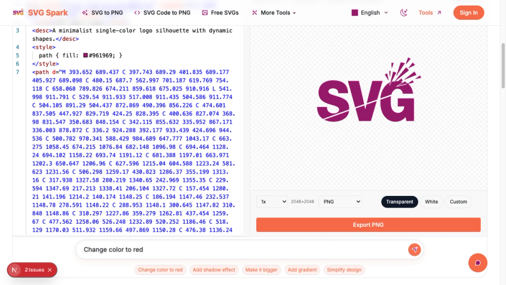 image of SVG Spark - AI SVG Generator