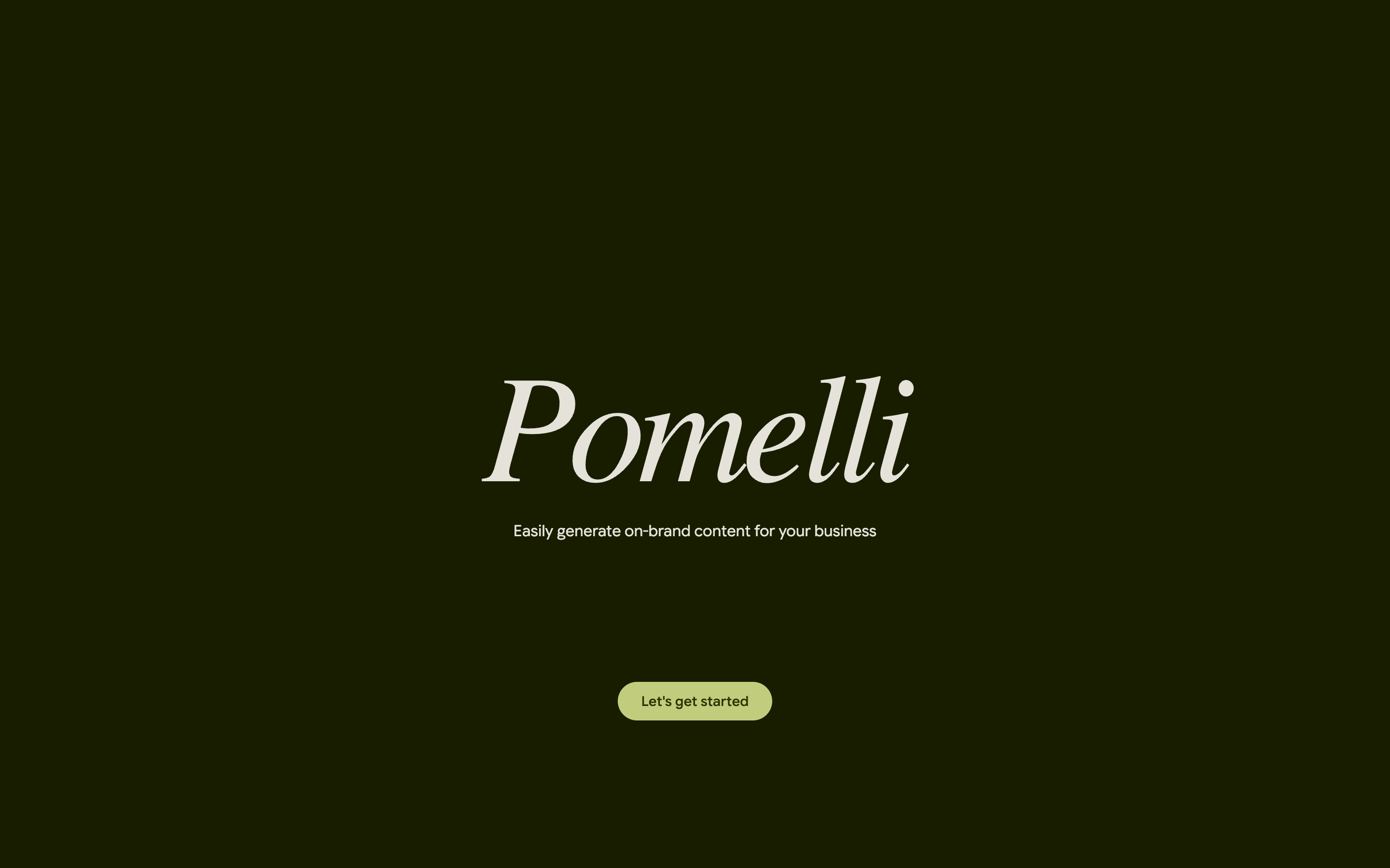 The Pomelli landing page from Google Labs with the tagline Easily generate on-brand content for your business
