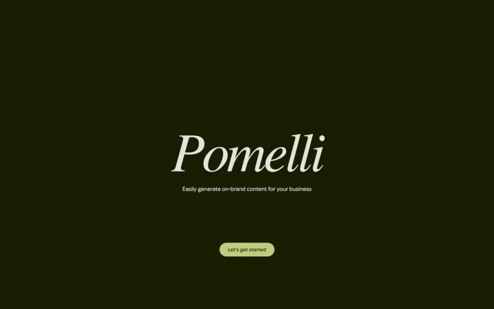 The Pomelli landing page from Google Labs with the tagline Easily generate on-brand content for your business