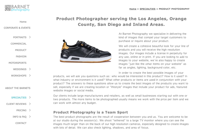 Barnet Photography - Product Photography Studio