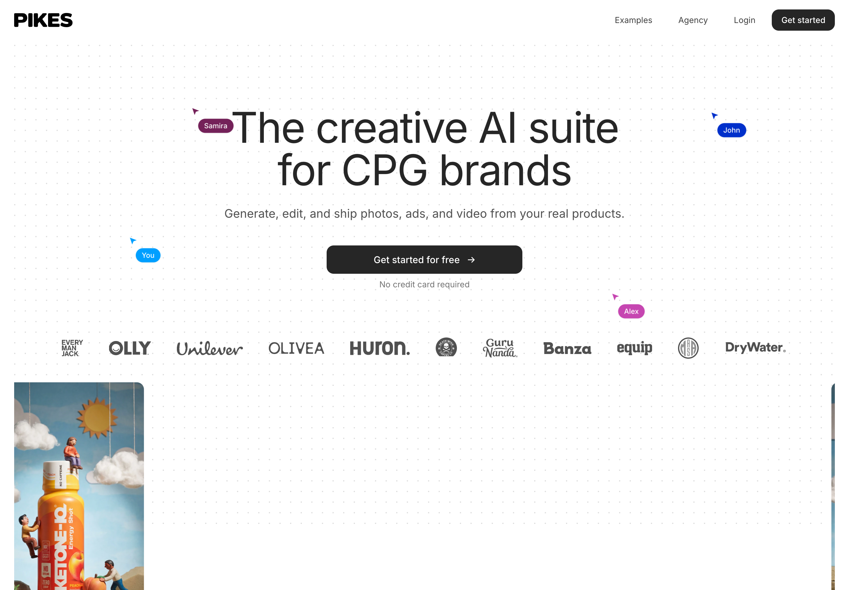 The Pikes AI homepage, showing the product headline and customer logos