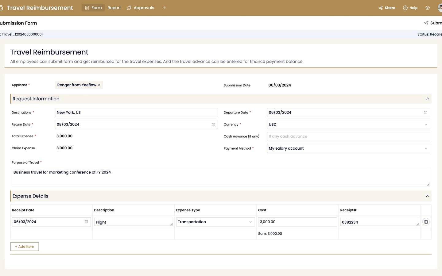 Travel Reimbursement preview screenshot 1