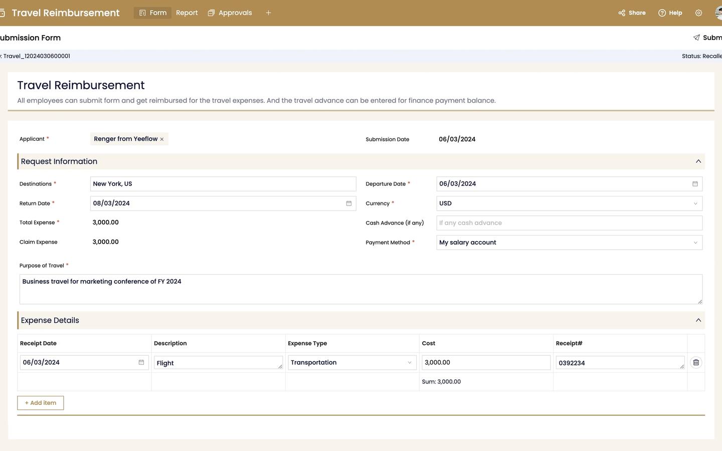 Travel Reimbursement preview screenshot 1