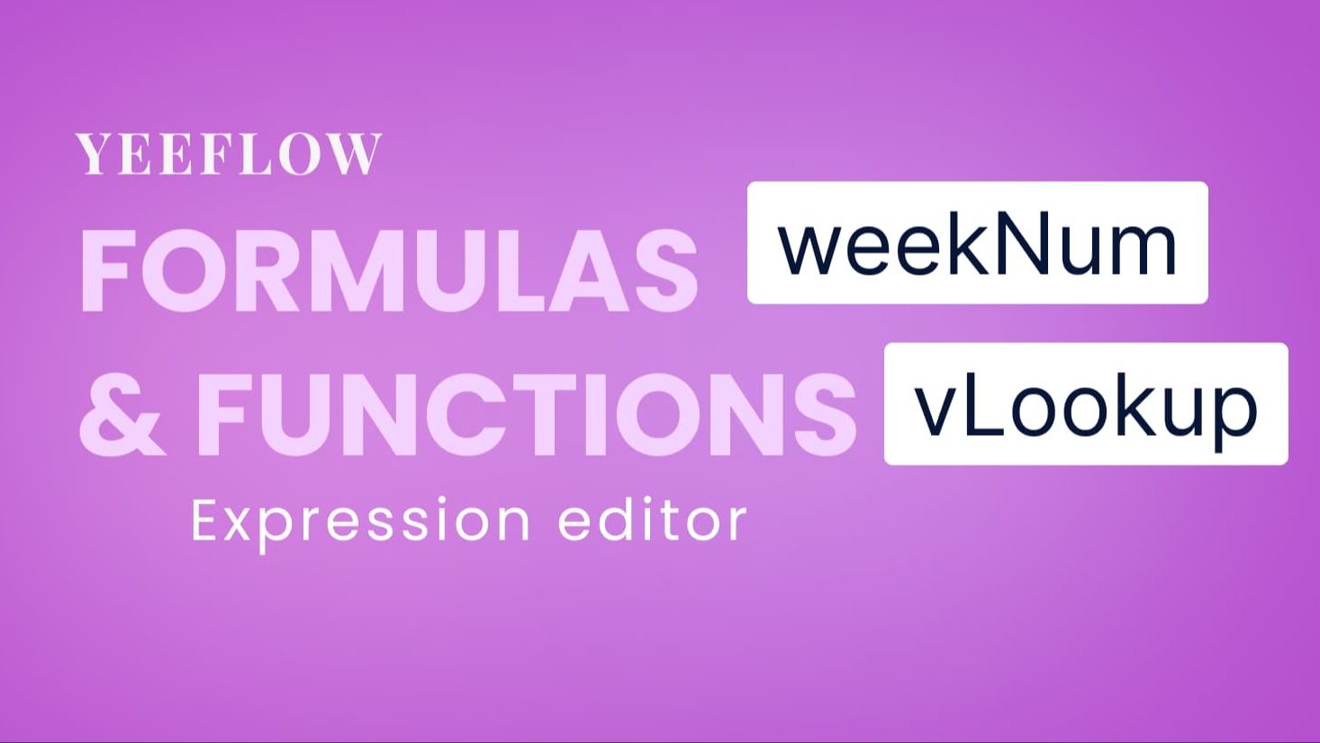 Introducing New Expression Editor Formula: vLookup and weekNum product update image