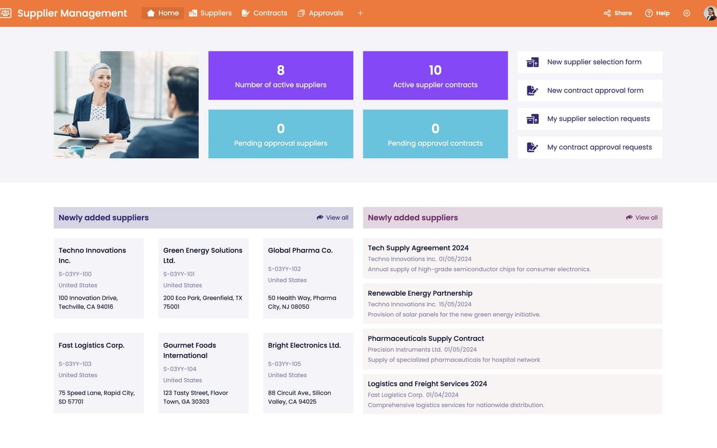 Supplier Management preview screenshot 1