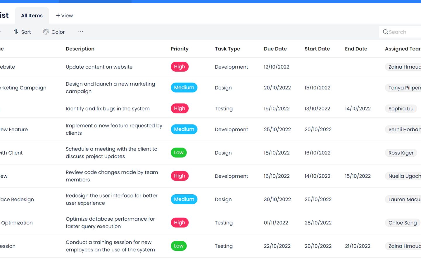 Task Management List preview screenshot 1