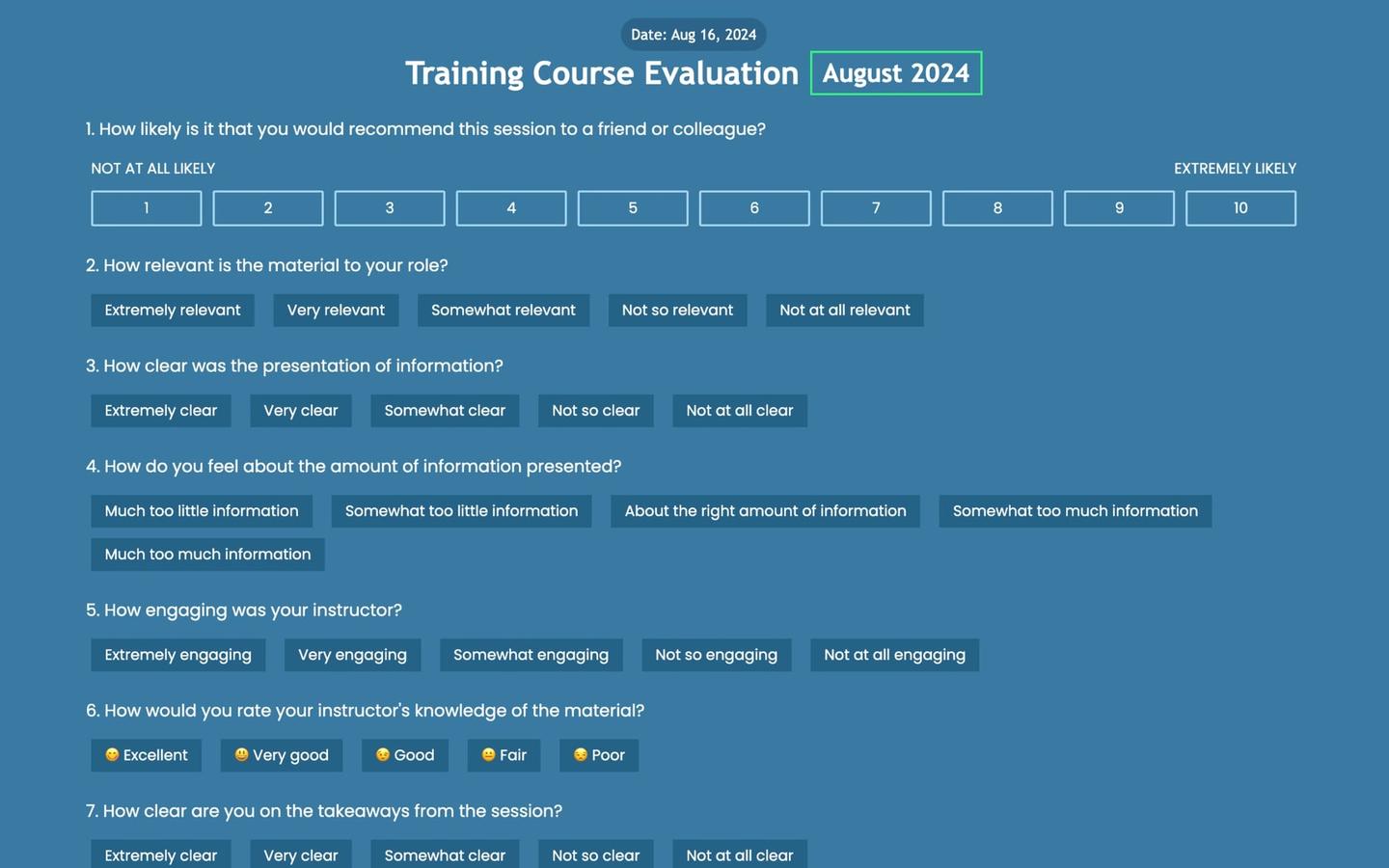 Training Survey preview screenshot 1