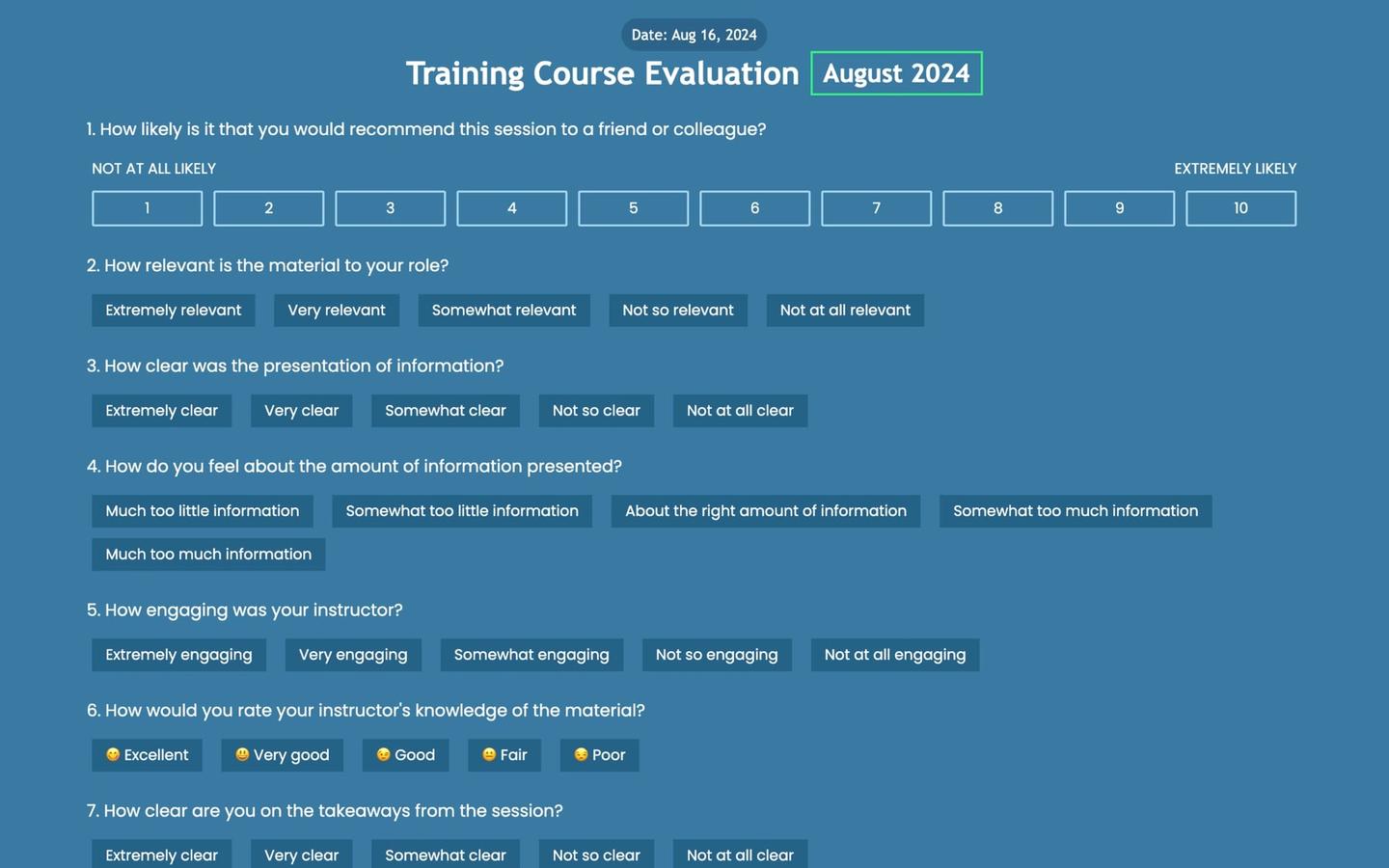 Training Survey preview screenshot 1