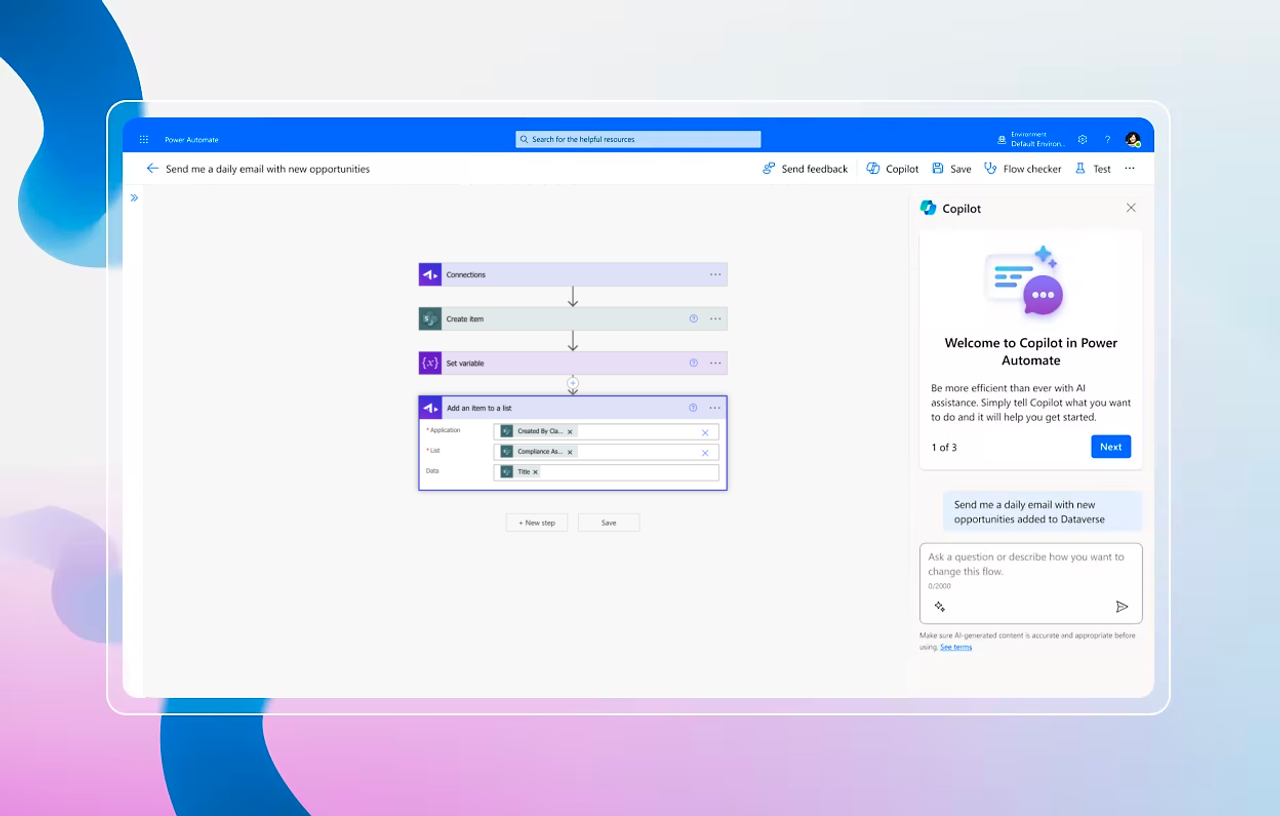 Yeeflow connect with Power Automate