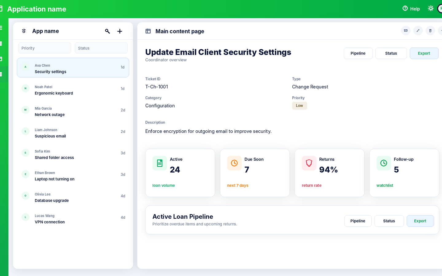 Large preview of the Two-Panel Workspace Layout dashboard template