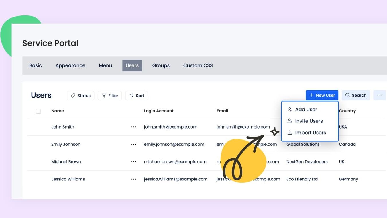 Service portal user management enhancement product update image