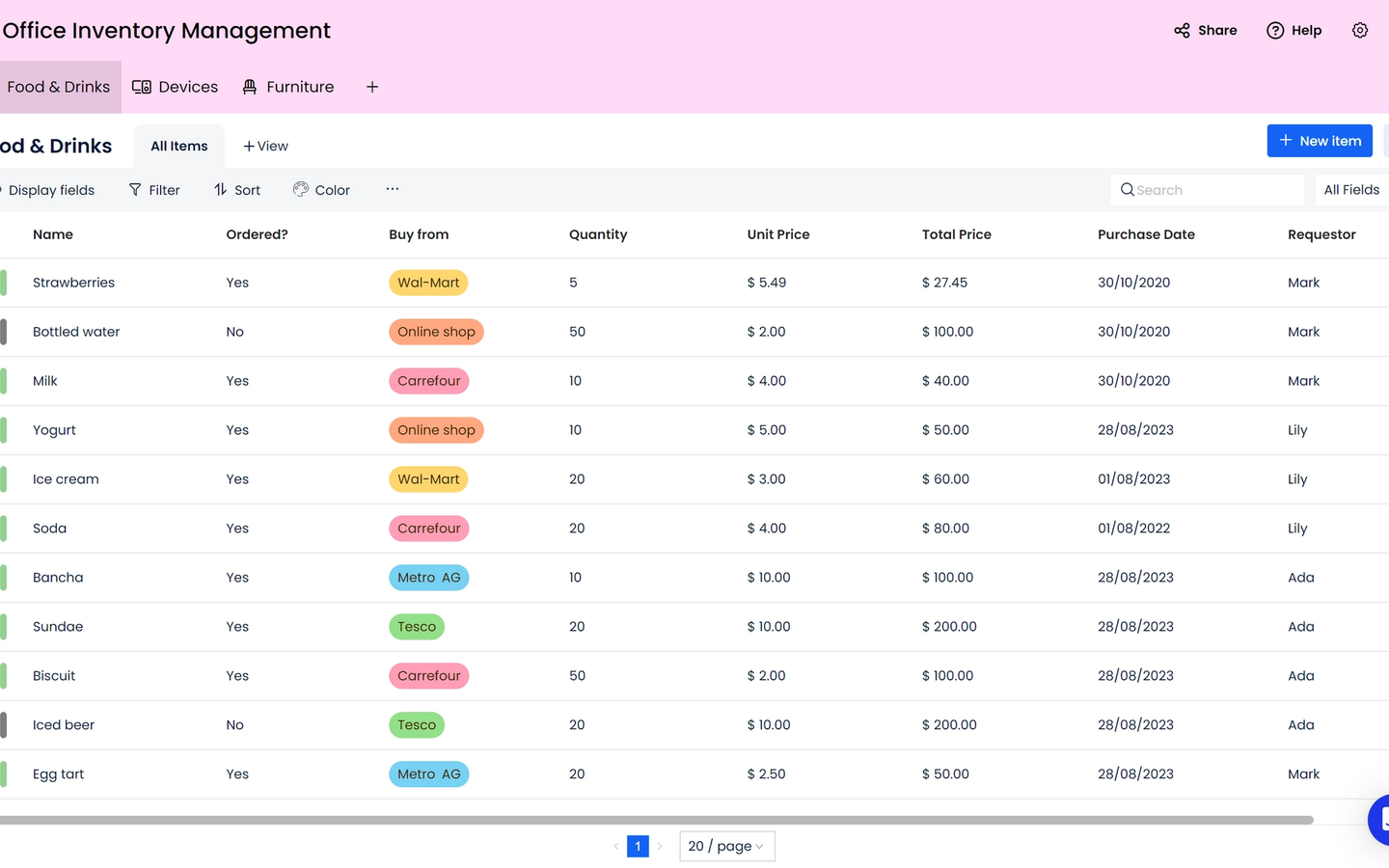 Office Inventory Management preview screenshot 1