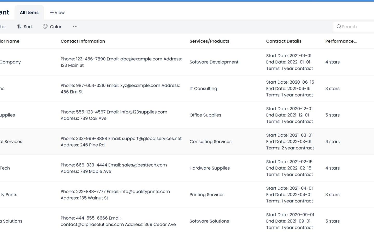 Vendor Management preview screenshot 1