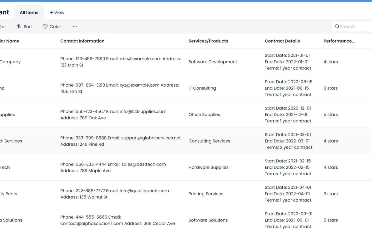 Vendor Management preview screenshot 1