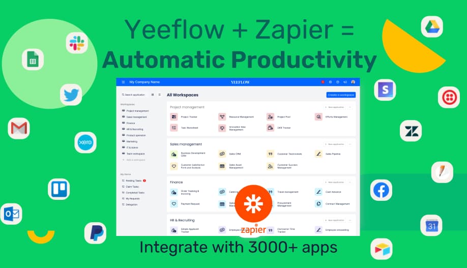 Yeeflow integrates with Zapier for a world of automation