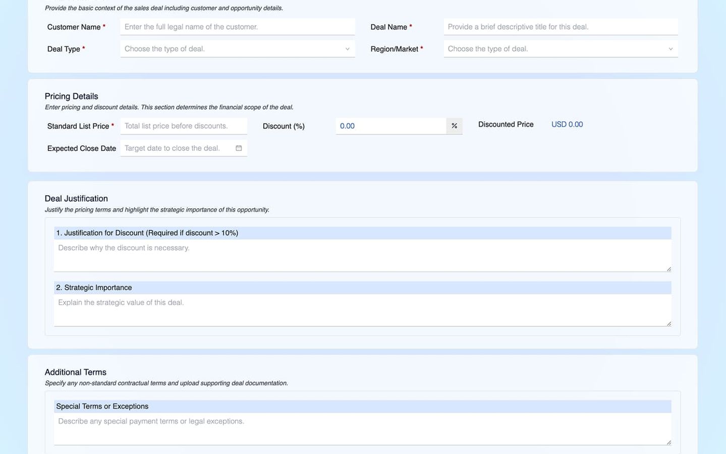 Sales Deal/Discount Approval preview screenshot 1