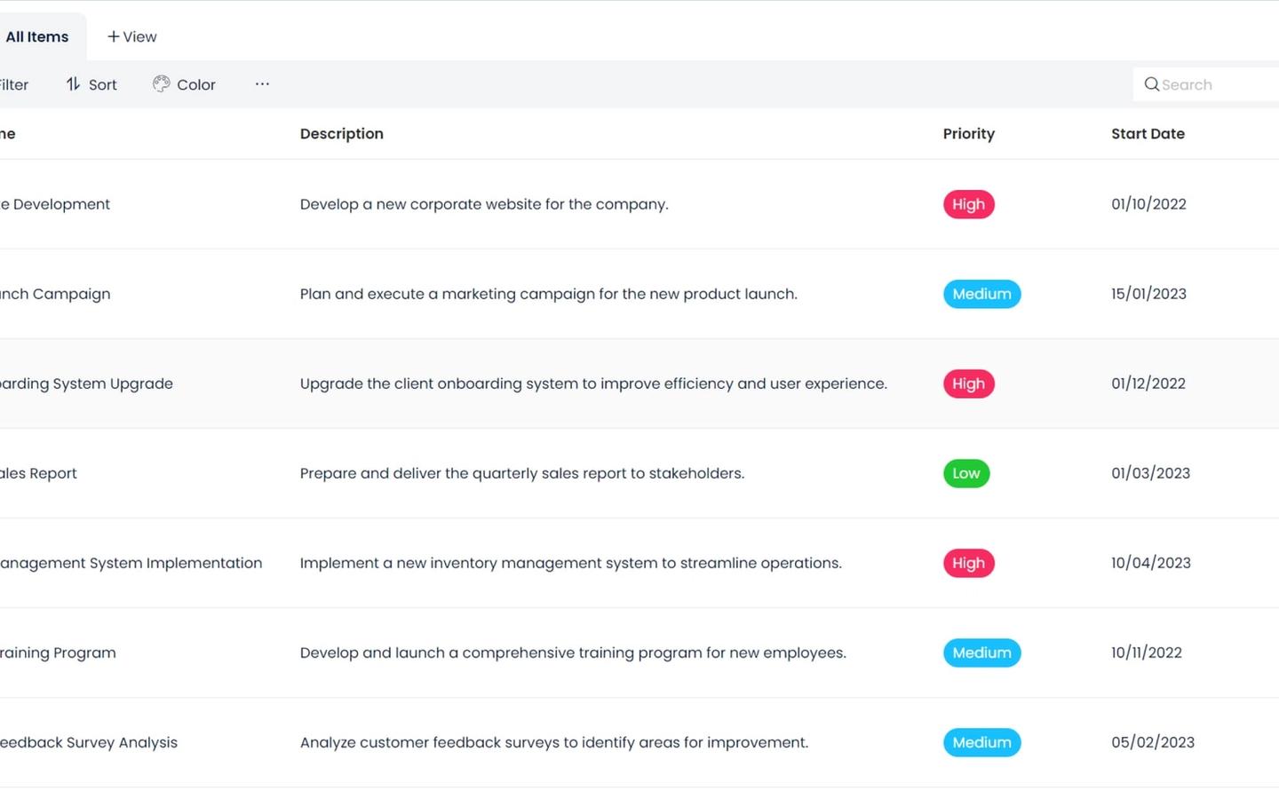 Project Tracker preview screenshot 1