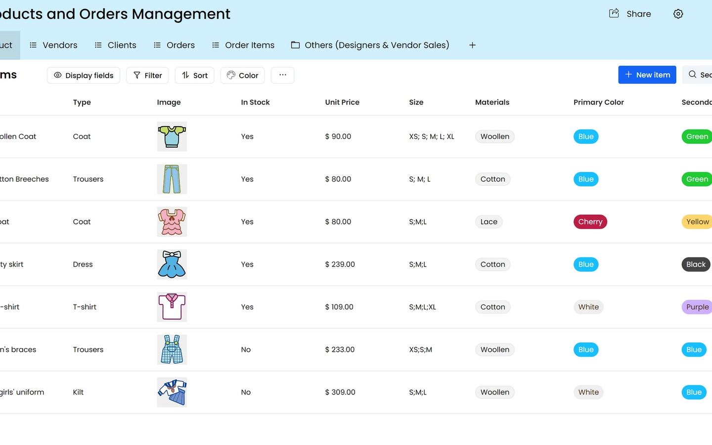Products and Orders Management preview screenshot 1