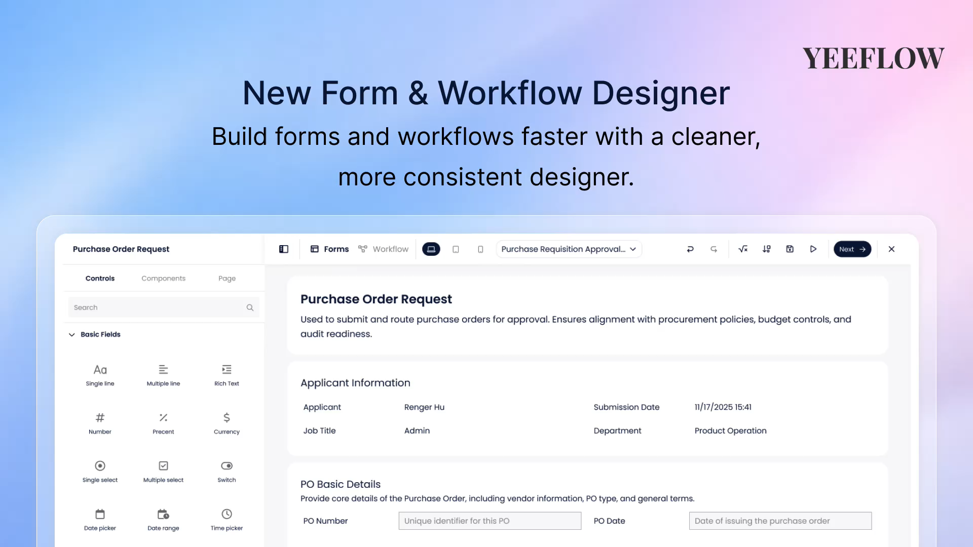 🎉 New Release: New Form & Workflow Designer product update image