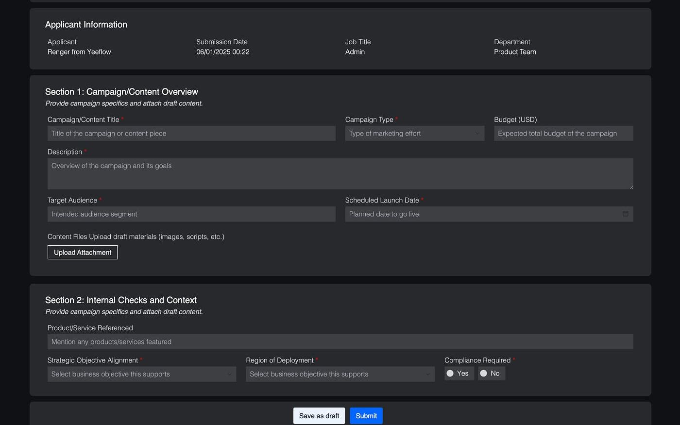 Marketing Campaign Approval preview screenshot 1