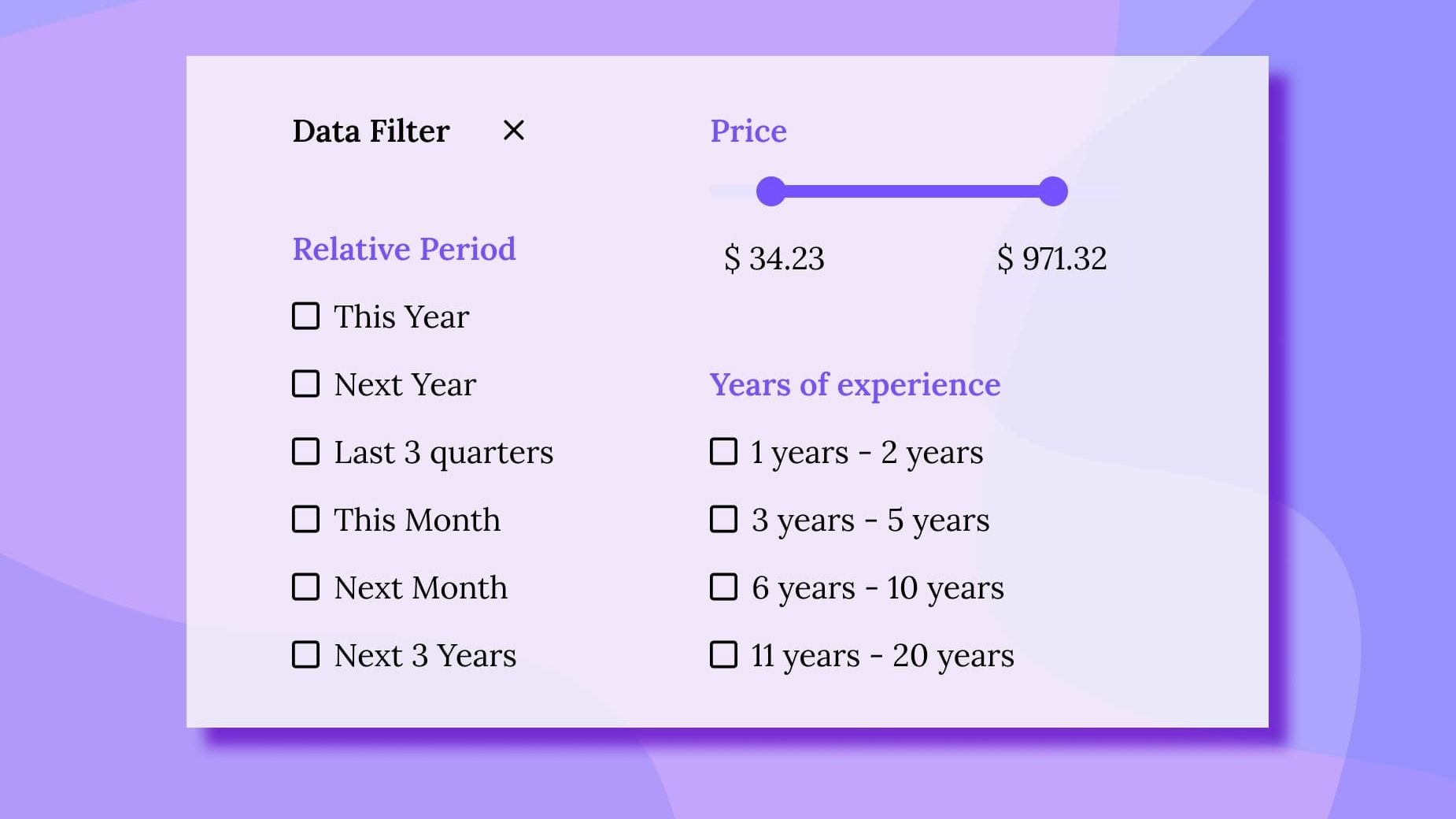 Master data search with 3 new data filter controls product update image