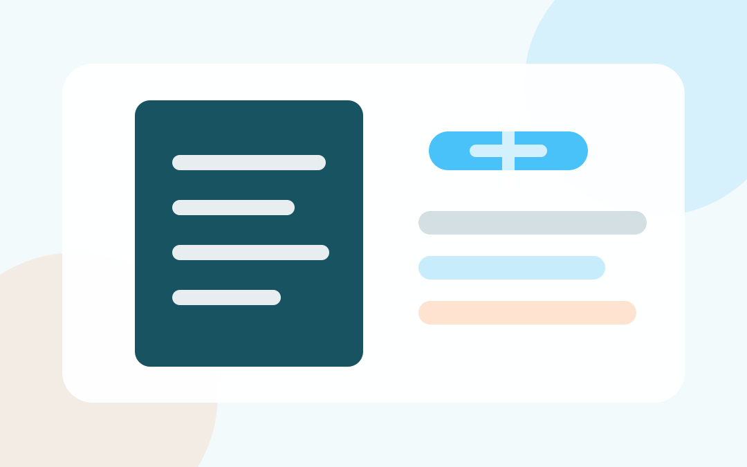 Abstract illustration for Contract Approval Summary, showing document generation and business workflow.