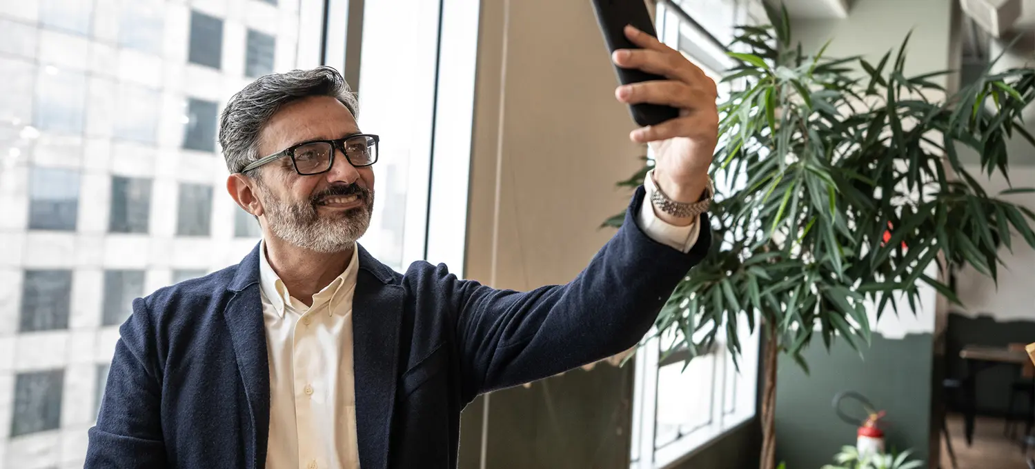 business man doing a selfie