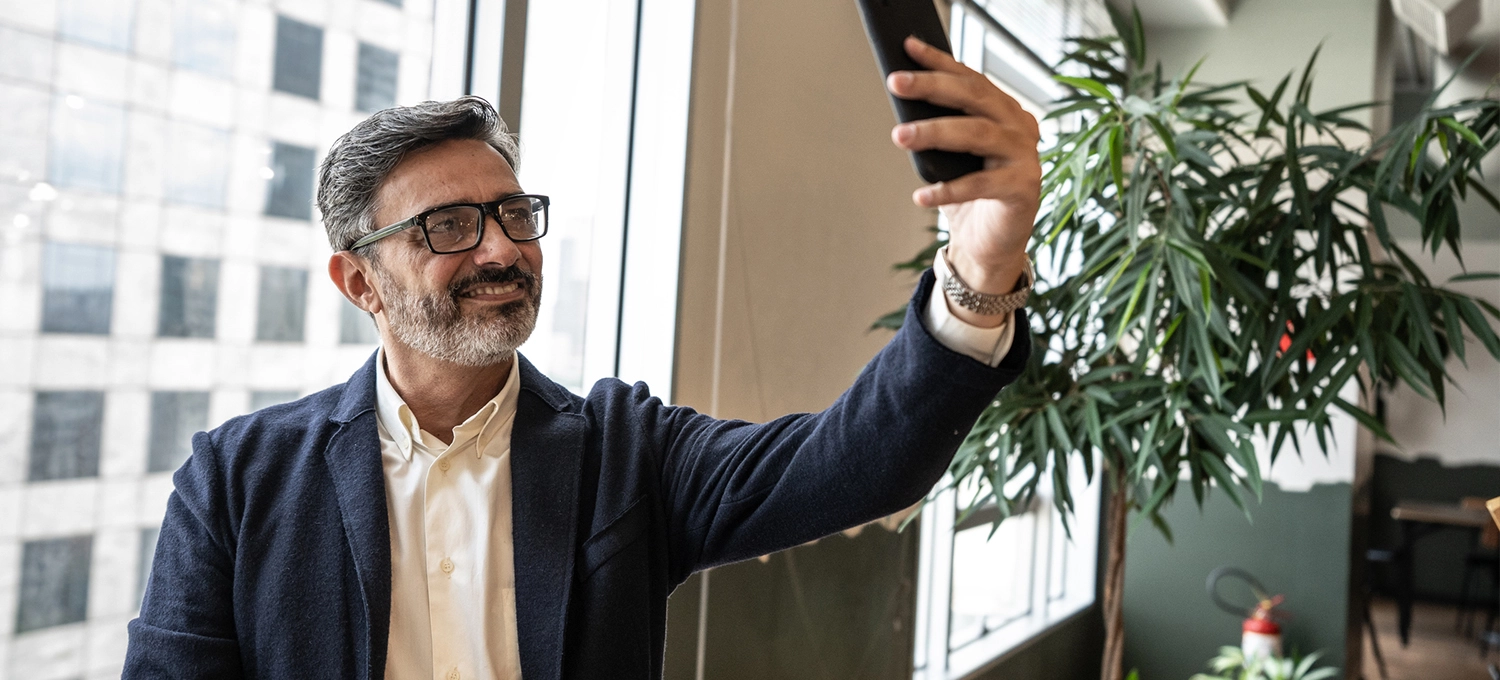 business man doing a selfie