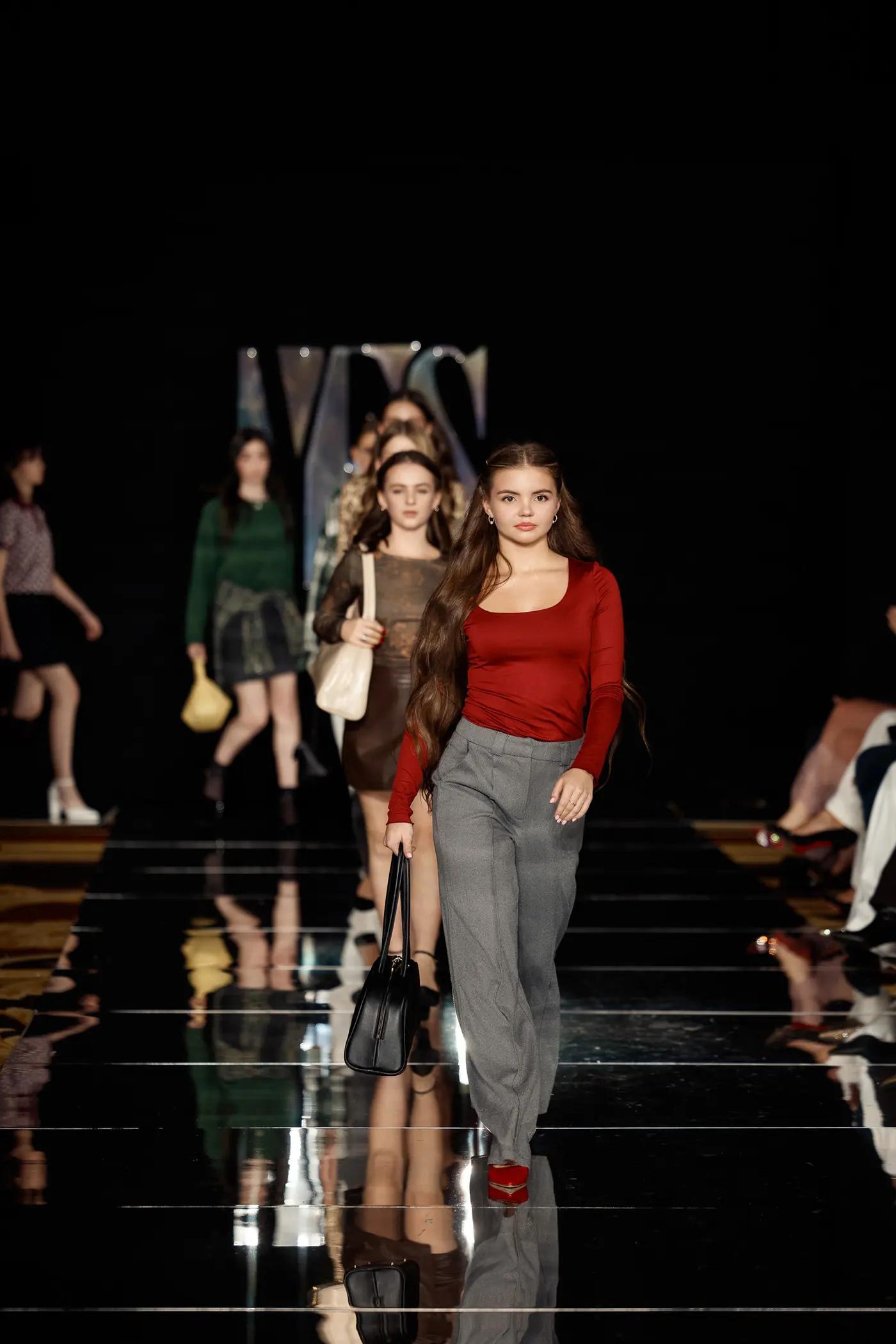 A line of young models on the YFS runway