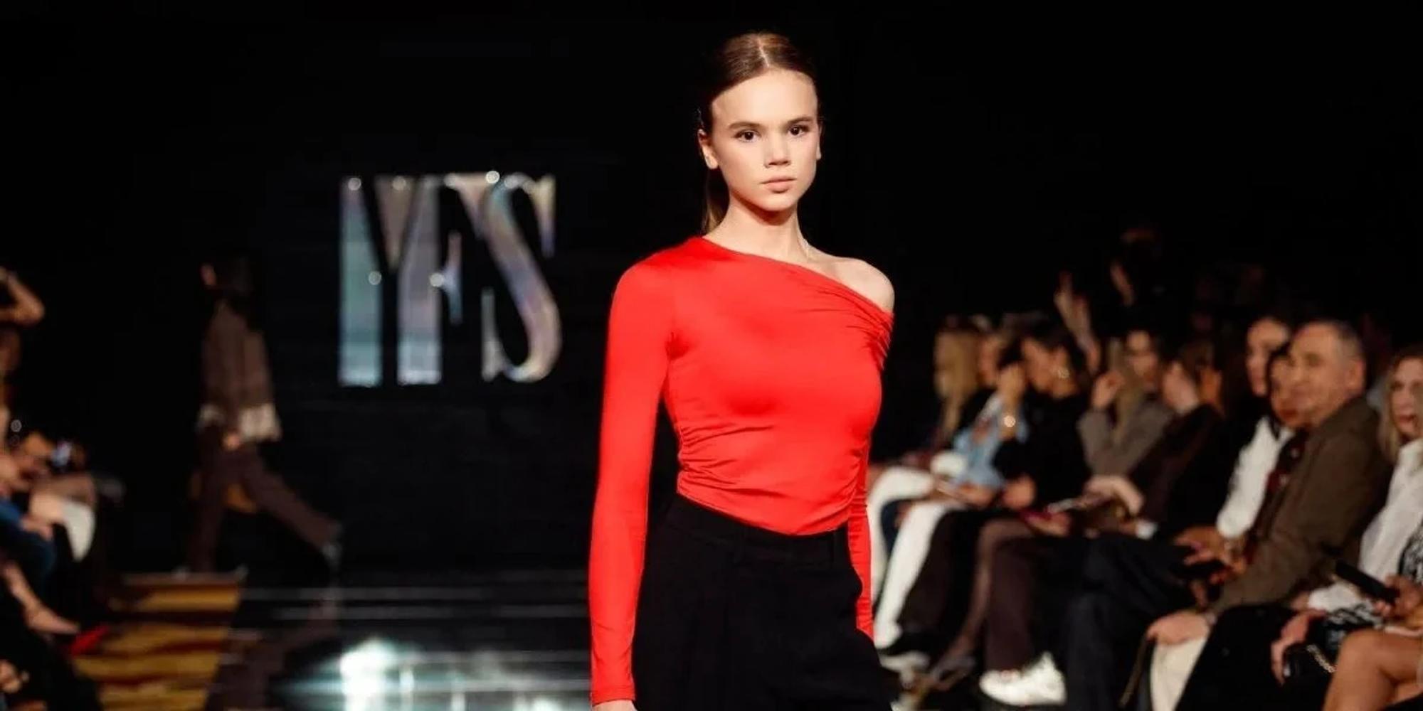 Beatrisa Hukova on the Young Fashion Show runway in New York