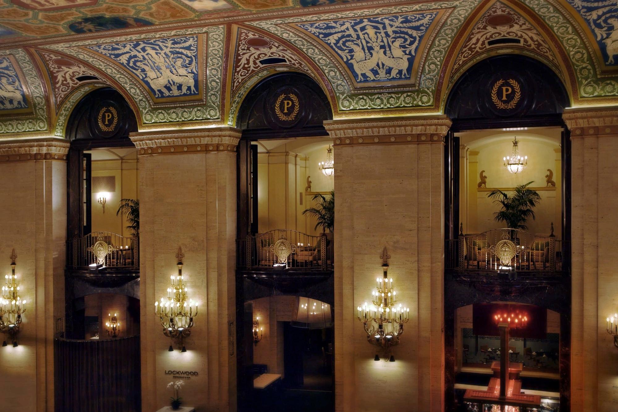 Arches and chandeliers on the Palmer House mezzanine