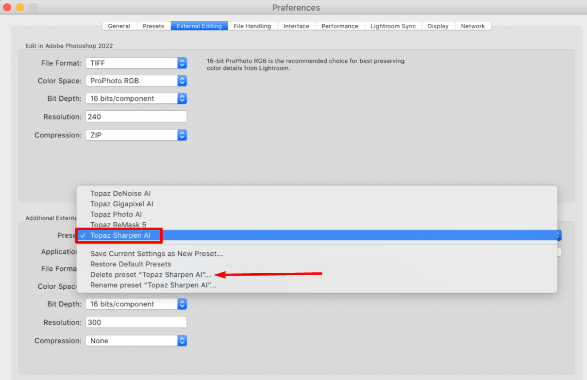 Find Sharpen AI Preset