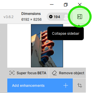 Collapse sidebar panel