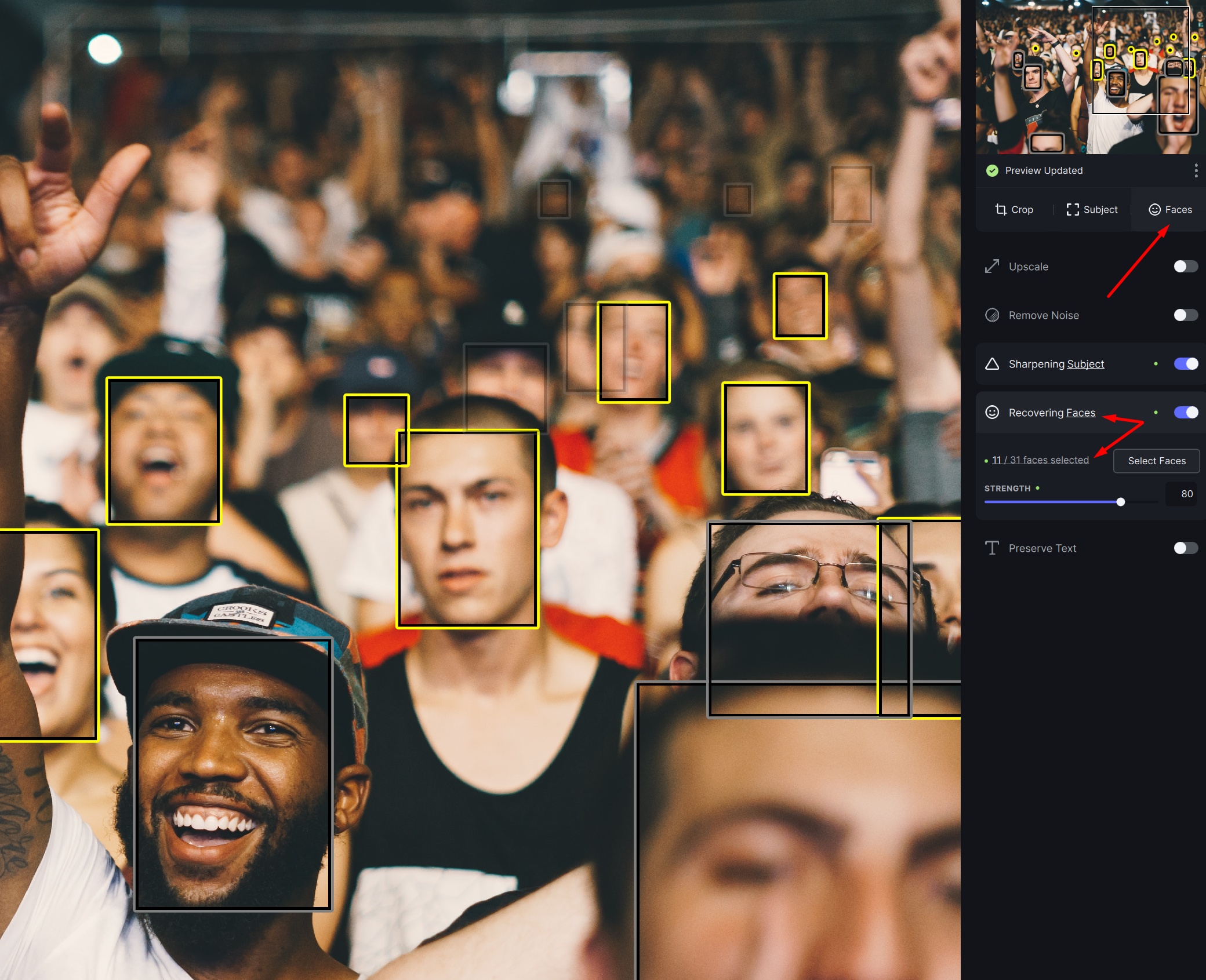 View Detected Faces